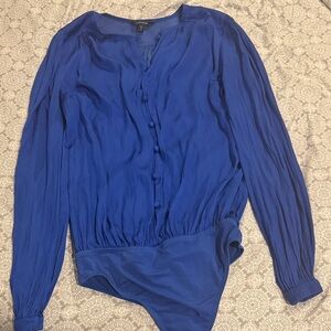 Express Cobalt Blue Long Sleeve Bodysuit